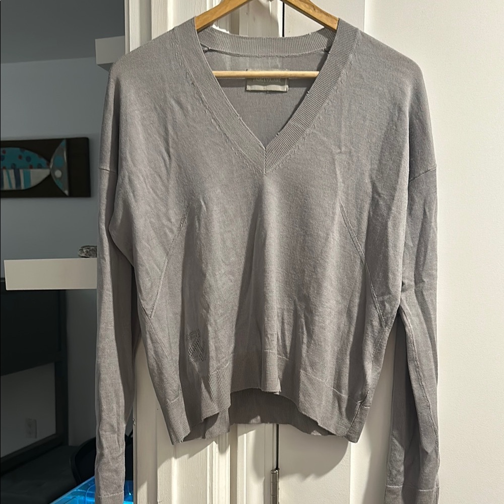 Zadig & Voltaire Gray V-Neck Sweater